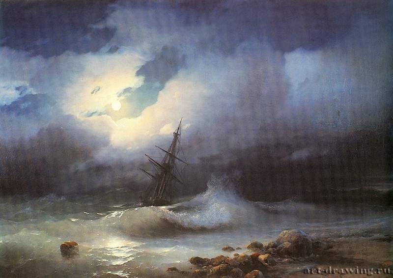 Бурное море ночью. 1853 - Stormy sea at night. 1853
82 х 117 смХолст, маслоРомантизм, реализмРоссияНью-Йорк. Собрание А. Шагиняна